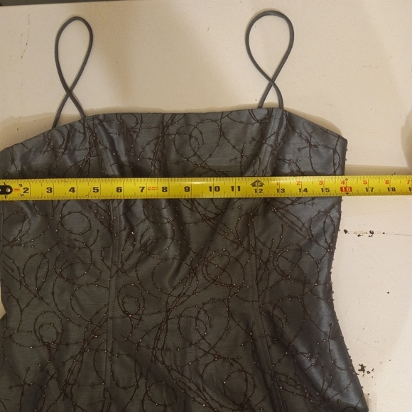 Cachet 2pc Lg Formal Dress Crop Jacket Sage Green Embroider Rhinestones Sz 8/36 - Picture 9 of 16